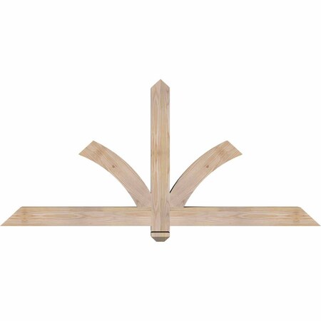 Ekena Millwork Redmond Smooth Timber Gable Bracket, Douglas Fir, 60"W x 27"H x 3 1/2"D x 3 1/2"F, 11/12 Pitch GBW060X27X0404RED00SDF
